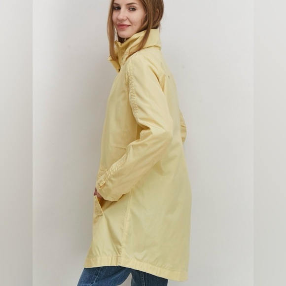Via Spiga Women’s Mock Neck Plain Long Sleeve Raincoat Sz Extra Small In Yellow - Picture 3 of 16